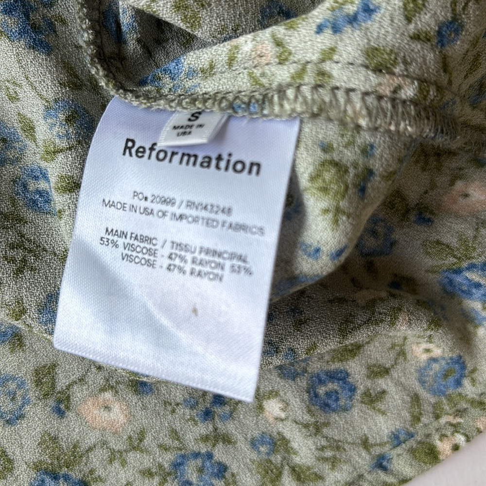 Reformation Chandler Floral Mini Dress Small
Green Blue Sage Sexy Short Bow 2 4 - Picture 17 of 17